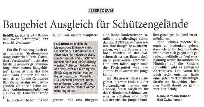 Leserbrief am 06.01.2004